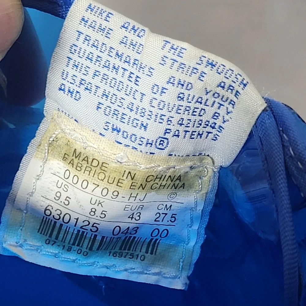 Nike Air Force 1‎ Low Translucent Blue White 630125-043 Mens 9.5 Vintage 2000